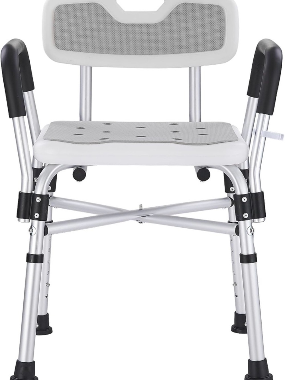 BNIB Adjustable Shower Transfer Bench Chair in White and Gray